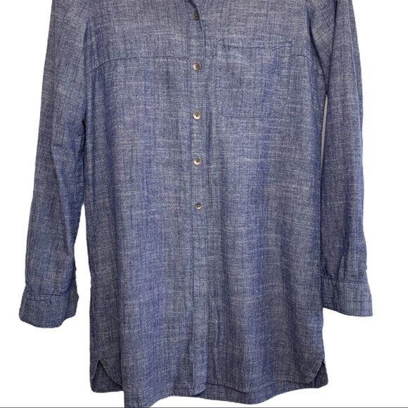 Madewell Chambray Boyfriend Long Sleeve Top - Picture 3 of 6